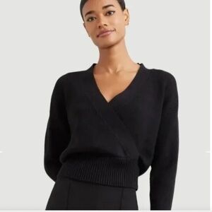 Modern Citizen Marlowe V Neck Cropped Faux Wrap Sweater